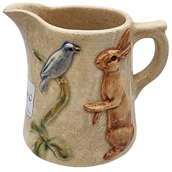 Vintage Weller Pottery Bluebird & Bunny Creamer - Picture 1 of 8
